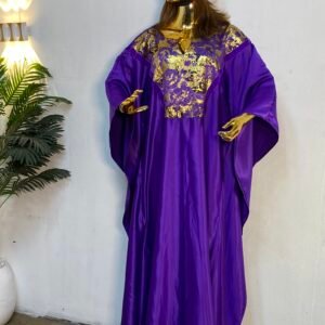 Luxe magenta kaftan with Damask Design