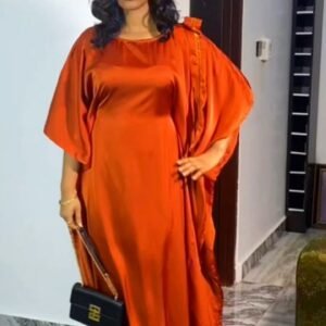 Burnt Orange  Double face Duchess Party Gown